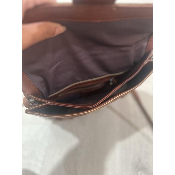 Kooba Satchel Crossbody Bag Womens Brown‎ Leather Top Handle Adjustable Strap - Picture 11 of 13